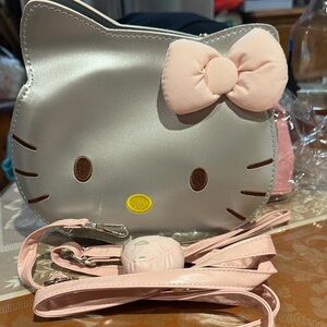 Hello Kitty Silver and Pink Kids Shoulder Bag